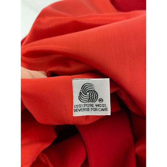 Andre' Barreau women's blazer Button Front Collared Red 100% Pure Wool Size 4 - Picture 14 of 14